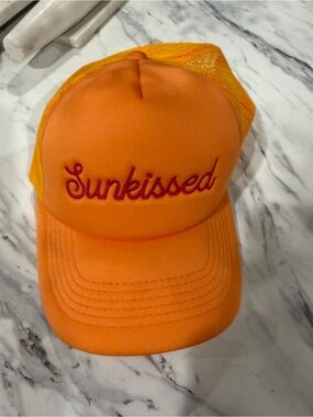 Sunkissed Orange Mesh Trucker Hat